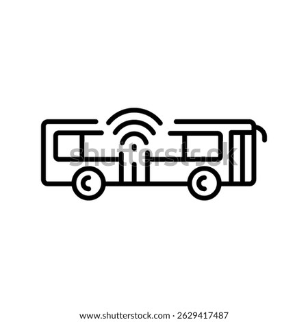 development autonomous public transportation line icon. Vector isolated element. Editable stroke.