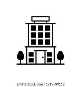 Development building vector outline icon style illustration. 