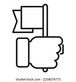 Development business flag icon outline vector. Life goal. Sdg sustainable