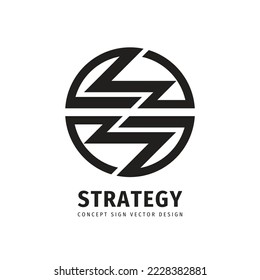 Diseño del logotipo de la estrategia de desarrollo empresarial. Señal de la letra Z. Símbolo abstracto de marketing industrial. Identidad corporativa. Ilustración vectorial. 