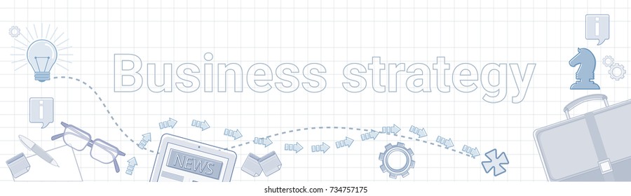 Development Business Strategy Concept Project Planning Banner Vector Illustration