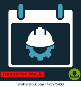 Development Calendar Day icon. Vector EPS illustration style is flat iconic bicolor symbol, blue and white colors.