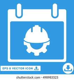 Development Calendar Day icon. Vector EPS illustration style is flat iconic symbol, white color.