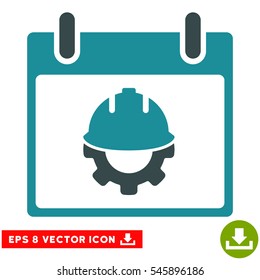 Development Calendar Day icon. Vector EPS illustration style is flat iconic bicolor symbol, soft blue colors.