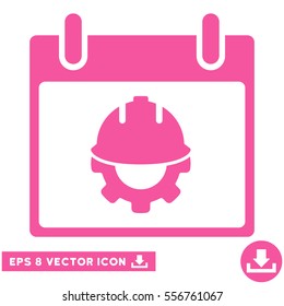 Development Calendar Day icon. Vector EPS illustration style is flat iconic symbol, pink color.