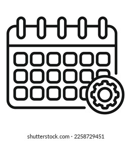vector de contorno de icono del calendario de desarrollo. Agenda ecológica. Sdg
