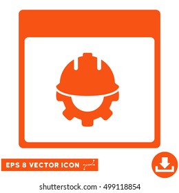 Development Calendar Page icon. Vector EPS illustration style is flat iconic symbol, orange color.