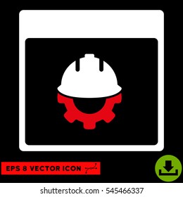 Development Calendar Page icon. Vector EPS illustration style is flat iconic bicolor symbol, red and white colors.