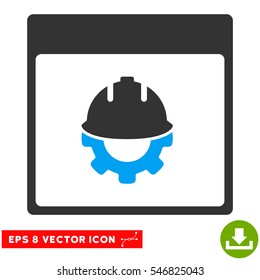 Development Calendar Page icon. Vector EPS illustration style is flat iconic bicolor symbol, blue and gray colors.