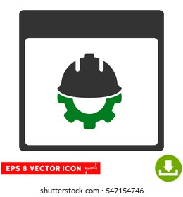 Development Calendar Page icon. Vector EPS illustration style is flat iconic bicolor symbol, green and gray colors.
