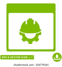 Development Calendar Page icon. Vector EPS illustration style is flat iconic symbol, eco green color.