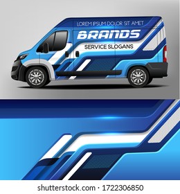 Development of car design for the company. Branding a car. Sticker brand car in blue and white colors.

