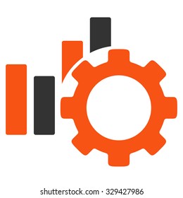 Development Chart vector icon. Style is bicolor flat symbol, orange and gray colors, rounded angles, white background.