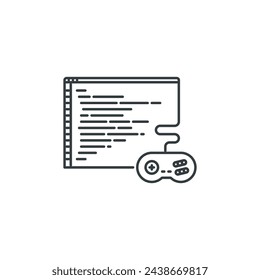 Development, code, gamepad, video, game, party, fun icon, vector illustration