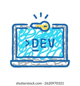 development computer software doodle icon sketch vector. development computer software sign. isolated symbol illustration