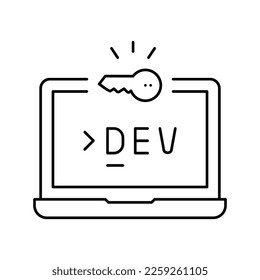 development computer software line icon vector. development computer software sign. isolated contour symbol black illustration