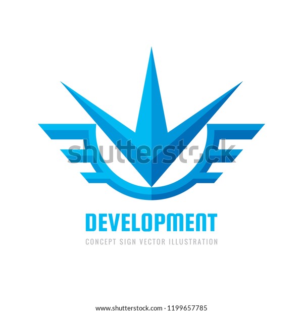 Development - concept business logo template\
vector illustration. Flash star with wings. Abstrat transport\
creative sign. Graphic design element.\
