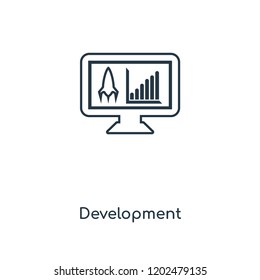 Development concept line icon. Linear Development concept outline symbol design. This simple element illustration can be used for web and mobile UI/UX.