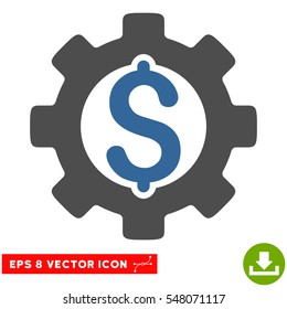 Development Cost EPS vector icon. Illustration style is flat iconic bicolor cobalt and gray symbol on white background.