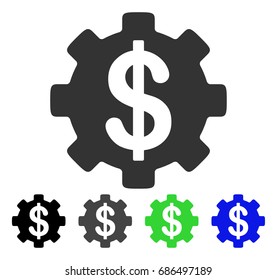 Development Cost flat vector icon. Colored development cost gray, black, blue, green pictogram versions. Flat icon style for graphic design.