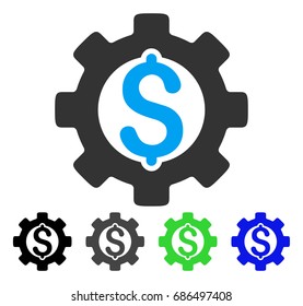 Development Cost flat vector illustration. Colored development cost gray, black, blue, green icon variants. Flat icon style for web design.