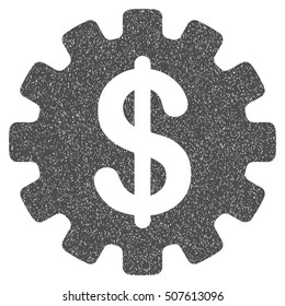 Development Cost grainy textured icon for overlay watermark stamps. Flat symbol with dirty texture. Dotted vector gray ink rubber seal stamp with grunge design on a white background.