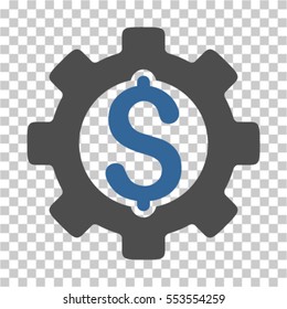 Development Cost icon. Vector pictogram style is a flat bicolor symbol, cobalt and gray colors, chess transparent background. Designed for software and web interface toolbars and menus.