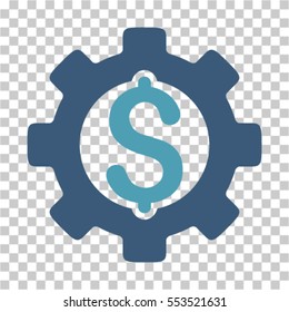 Development Cost icon. Vector pictograph style is a flat bicolor symbol, cyan and blue colors, chess transparent background. Designed for software and web interface toolbars and menus.