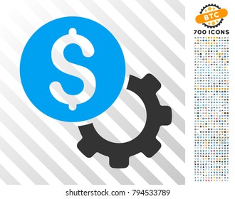 Development Cost pictograph with 700 bonus bitcoin mining and blockchain clip art. Vector illustration style is flat iconic symbols design for crypto-currency apps.