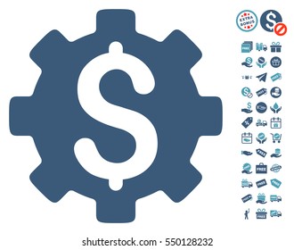 Development Cost pictograph with free bonus pictograms. Vector illustration style is flat iconic symbols, cyan and blue colors, white background.