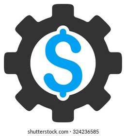 Development Cost vector icon. Style is bicolor flat symbol, blue and gray colors, rounded angles, white background.