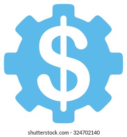 Development Cost vector icon. Style is flat symbol, blue color, rounded angles, white background.