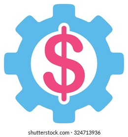 Development Cost vector icon. Style is bicolor flat symbol, pink and blue colors, rounded angles, white background.