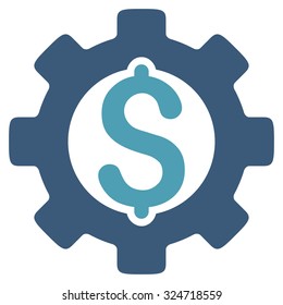 Development Cost vector icon. Style is bicolor flat symbol, cyan and blue colors, rounded angles, white background.