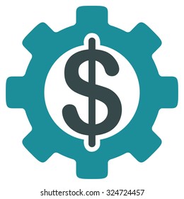 Development Cost vector icon. Style is bicolor flat symbol, soft blue colors, rounded angles, white background.