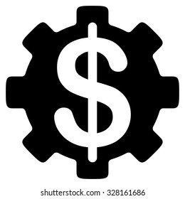 Development Cost vector icon. Style is flat symbol, black color, rounded angles, white background.