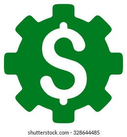 Development Cost vector icon. Style is flat symbol, green color, rounded angles, white background.