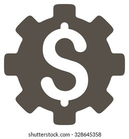 Development Cost vector icon. Style is flat symbol, grey color, rounded angles, white background.