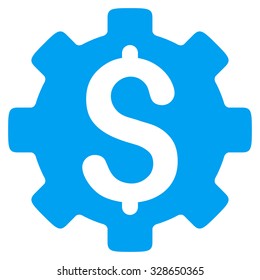 Development Cost vector icon. Style is flat symbol, blue color, rounded angles, white background.