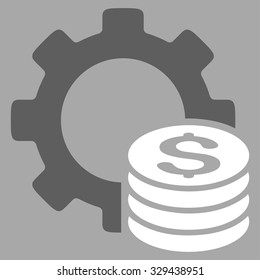 Development Cost vector icon. Style is bicolor flat symbol, dark gray and white colors, rounded angles, silver background.