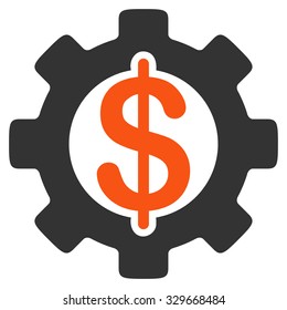 Development Cost vector icon. Style is bicolor flat symbol, orange and gray colors, rounded angles, white background.