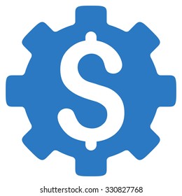 Development Cost vector icon. Style is flat symbol, smooth blue color, rounded angles, white background.