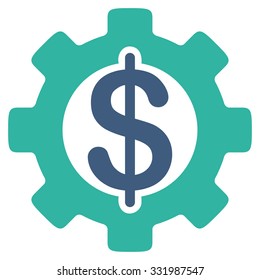 Development Cost vector icon. Style is bicolor flat symbol, cobalt and cyan colors, rounded angles, white background.