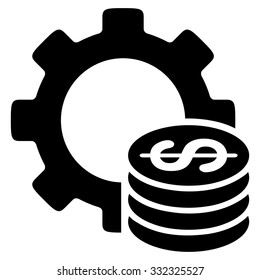 Development Cost vector icon. Style is flat symbol, black color, rounded angles, white background.