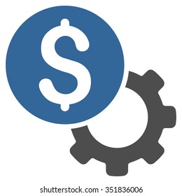 Development Cost vector icon. Style is bicolor flat symbol, cobalt and gray colors, rounded angles, white background.