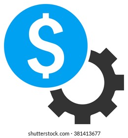 Development Cost vector icon. Style is bicolor flat symbol, blue and gray colors, white background.