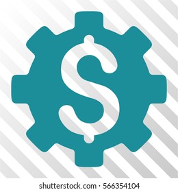 Development Cost vector pictogram. Illustration style is flat iconic soft blue symbol on a hatched transparent background.