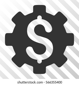 Development Cost vector pictogram. Illustration style is flat iconic gray symbol on a hatched transparent background.