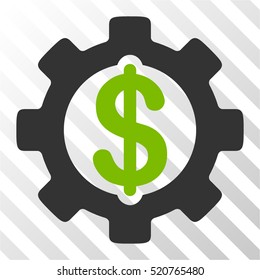 Development Cost vector pictograph. Illustration style is flat iconic bicolor eco green and gray symbol on a hatched transparent background.
