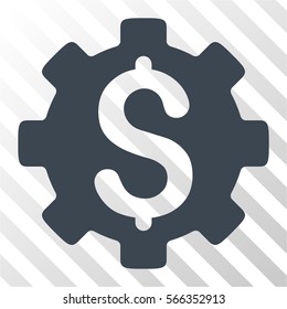 Development Cost vector pictograph. Illustration style is flat iconic smooth blue symbol on a hatch transparent background.